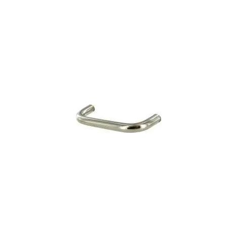 Drahtgriff mit Einsatz aus verchromtem Stahl, L.72mm, D.8mm, T.28mm, Achsabstand 64mm, 1 Stück mit Schrauben.