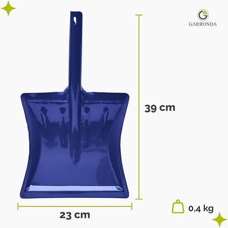 Pelle à poussière métallique en Acier, Manche Court 39 × 23 cm Bleu (1/3)