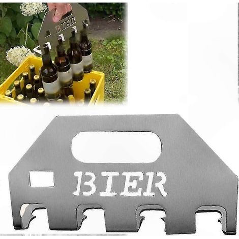 4-in-1 Flaschenöffner und Halter aus Edelstahl, robustes, rostbeständiges Party-Tool, praktischer Halter für Getränke und Dosen. (1/5)
