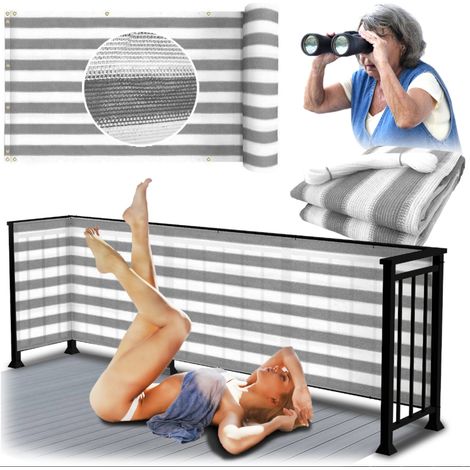 Balkon- und Terrassenabdeckungsmatte, UV-Schutz 95 %, Balkonnetz 100 x 700 cm, GoGarden