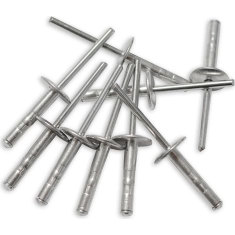 Oc-Pro – Rivets pop aveugle Maxigrip – Tête extra large 16 mm – Pour serrage de 0 à 20 mm – Rivets alu étanches – Lot de 125 rivets 4.8 x 25 mm