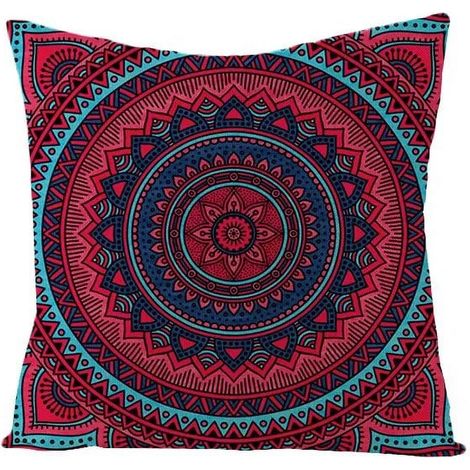 Taie D'oreiller - Coton Lin - Double Face - Pour Canapé Fauteuil Lit Voiture Intérieur Extérieur - 40x40 cm (1/5)