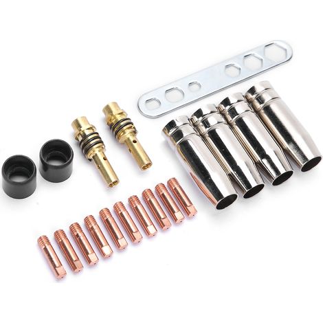 Kit de 19 accessoires de soudage à la torche (buses et embouts de contact) pour poste à souder MIG Binzel 15AK (1/5)