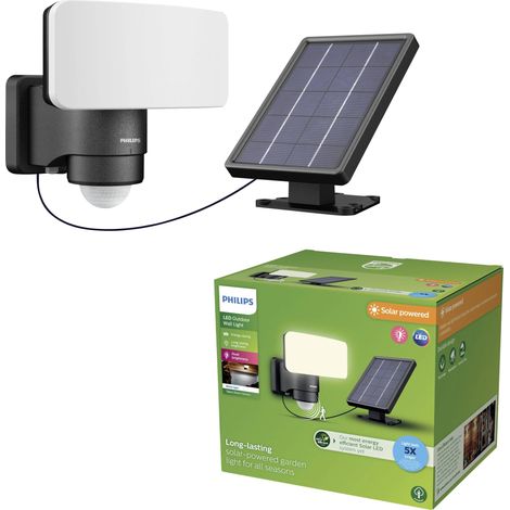 Philips LED Tylus 929004632301 Applique solaire extérieure avec détecteur de mouvement LED 6 W noir (1/5)