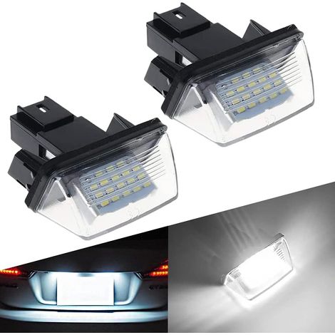12V 3528SMD 6500K Xenon White Car LED License Plate Rear Lights for Peugeot 206 207 306 307 308 5008 Citroen C3 C4 C5 Berlingo SAXO XSARA Picasso 2pcs (1/5)