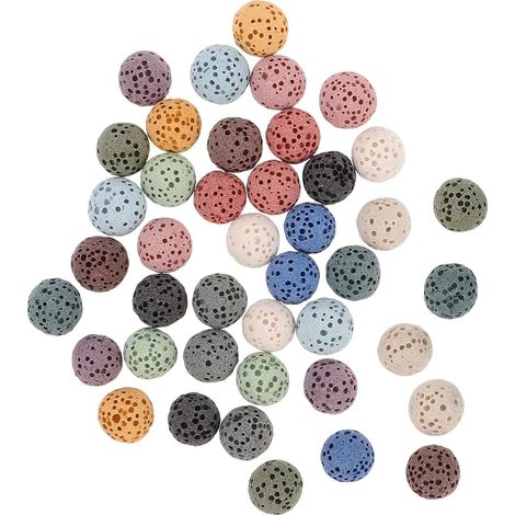 rondes en pierre de lave naturelle de 8 mm sans trou lot de