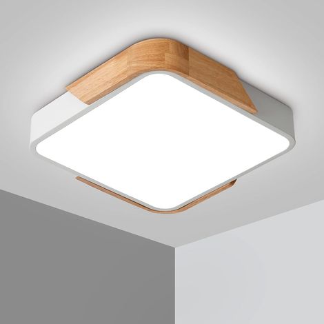 GROOFOO LED 18W Lampe Plafond avec Télécommande Luminosité Réglable Luminaire Salle de Bain Carré Ultra Mince Moderne pour Maison Bureau Chambre Salon Cuisine Balcon Couloir,Blanc 30 cm (1/5)