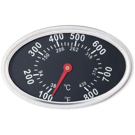 Remplacement du thermomètre de gril, indicateur de chaleur en acier inoxydable de jauge de barbecue de 3 pouces, température de barbecue ovale (1/4)