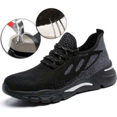 Men's Safety Shoes, Women's Lightweight Work Shoes, EU 46 Breathable Anti-Crush Work Shoes