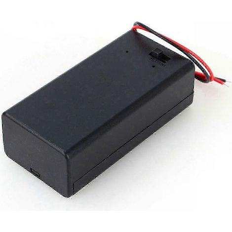 Support de pile 9V PP3 avec interrupteur marche/arrêt, boîtier en plastique pour alimentation externe, 68 mm (1/4)