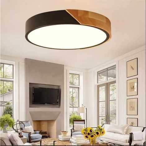 Plafonnier LED Moderne Noir - U-do - Industriel Vintage (1/4)