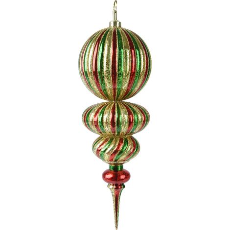 Ornamento polistirolo rosso lucido 15x43 cm