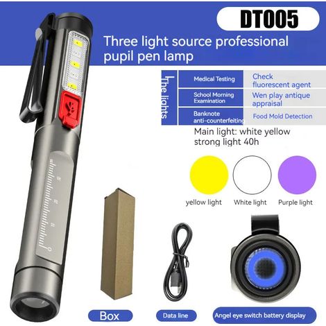Lampe stylo d'inspection portable à LED UV - Premiers secours - Lampe torche d'inspection - Lampe stylo portable (1/5)