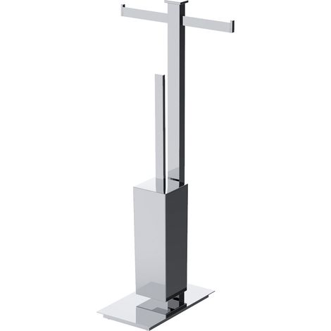 COLOMBO DESIGN Units piantana cm 66 cromato doppio portarotolo porta scopino codice prod: B91080CR