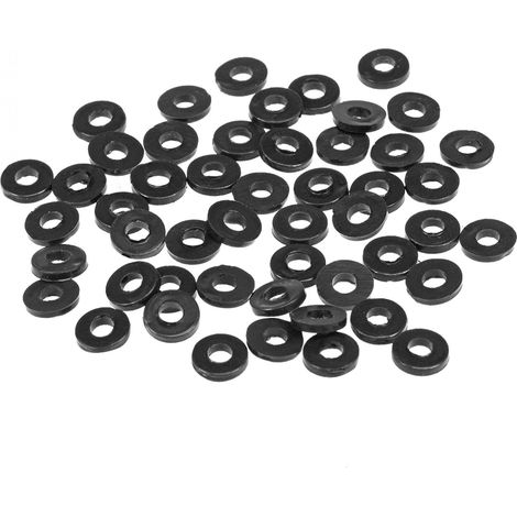 Caoutchouc Plat Rondelles 7mm OD 3mm ID 1.2mm Épaisseur pour Tuyau Eau Tube Paquet de 50 (1/4)