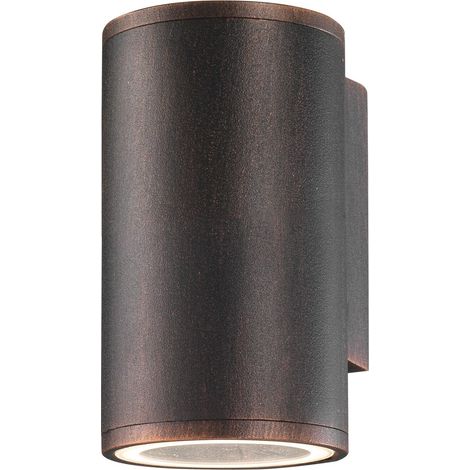 Merano Clara Applique d'extérieur Up Down en verre d'aluminium marron antique LED GU10 1x7W IP54
