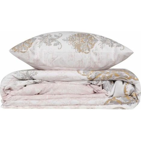 Set di biancheria da letto - 1 copripiumino 220 x 240 cm + 2 federe 60 x 60 cm - 100% cotone rinforzato - Marrone (1/5)