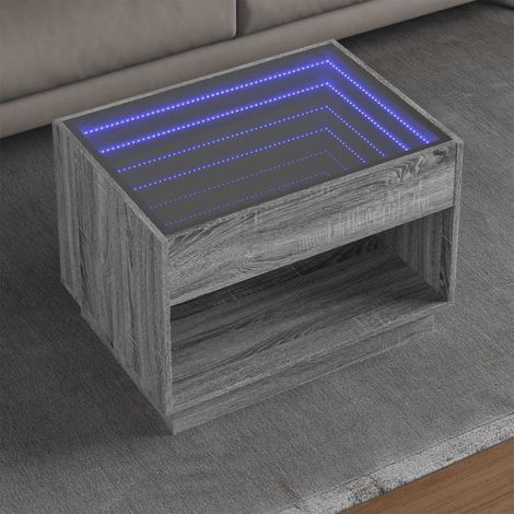 Couchtisch mit Infinity-LED Grau Sonoma 70x50x50 cm