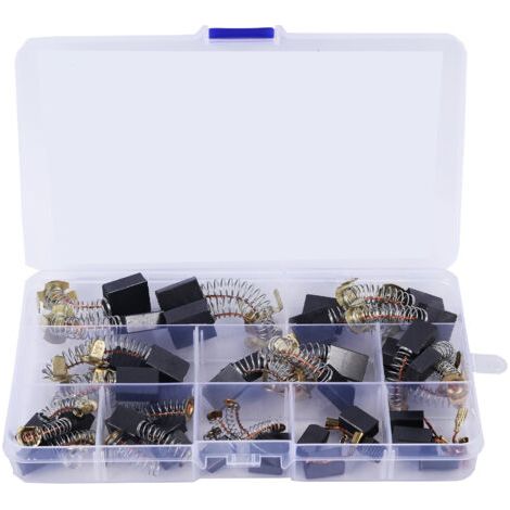 40 pièces de 10 tailles de balais de charbon de rechange pour outils électriques (1/5)