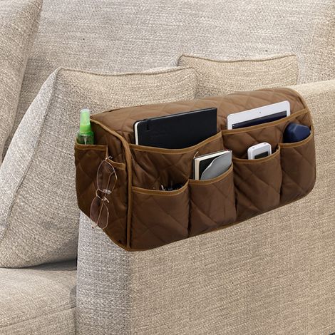 Organisateur suspendu pour accoudoir de canapé, sac de rangement pour accoudoir de canapé, organisateur pour télécommande TV, café (1/5)