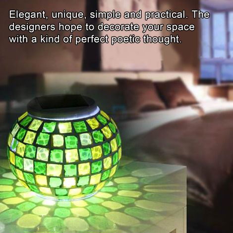 Lanterne solaire décorative, lampe solaire de jardin à couleurs changeantes, lampe de table solaire pour jardin, chambre ou terrasse. (1/2)