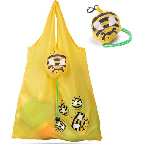 bolsas de la compra reutilizables, plegables, resistentes al desgarro e impermeables, de poliéster, 15 kg, para supermercado (1/5)