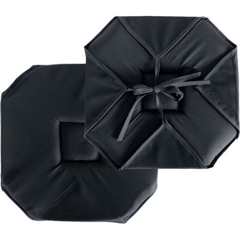 Galette de Chaise Uni "Basic" 40x40cm Gris Foncé (1/2)