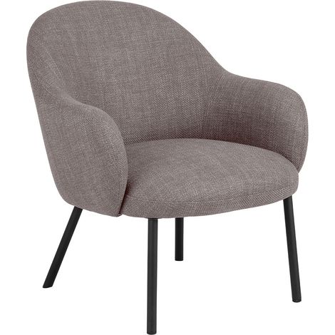 Fauteuil 70x75x75 cm en tissu texturé gris et noir - BRYNE (1/5)