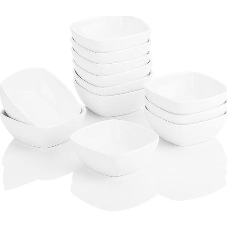 Série Ramekin, 12pcs Bols à Sauce en Porcelaine, 170ml, Blanc (1/5)