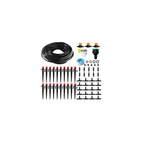 66-teiliges 4/6 mm Tropfbewässerungsset, 15 m Bewässerungsschlauch, Bewässerungssystem mit geraden Schlauchverbindern, T-Stücken und Endkappen für Garten und Pflanzen (1/5)