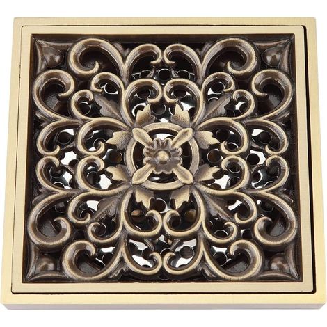 10 cm Bodenablauf Bodenablauf Antikmessing Abflusssiebdeckel G (1/5)