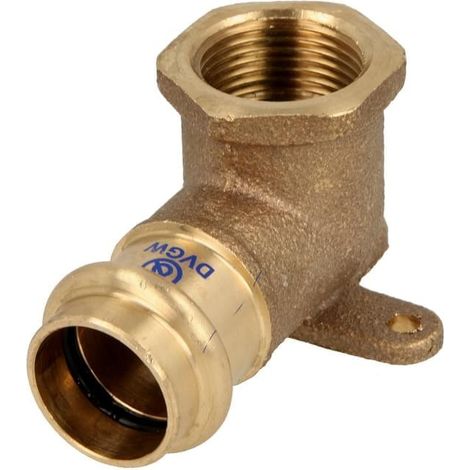 Raccord à sertir laiton rouge coude culasse 12 mm x 1/2'' FF contour V
