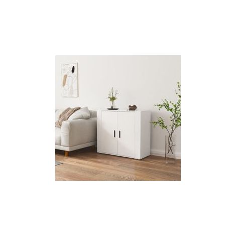 Buffet Blanc 80x33x70 Bois d'ingénierie (1/5)
