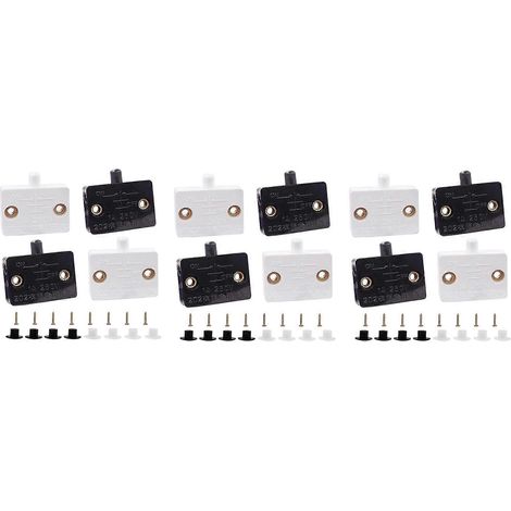 Lot de 12 interrupteurs pour portes de placard, lampes de placard, tiroirs s'ouvrant à la fermeture de la porte, compatibles 12 V, 24 V et 110 V. (1/5)