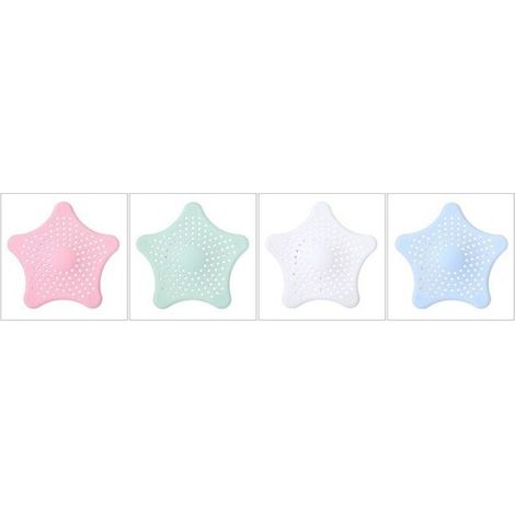 4-teiliges Set sternförmiger Silikonfilter für Dusche und Waschbecken, Haarschutz für Badewanne und Küchenspüle. Auch für Duschen geeignet. (1/5)