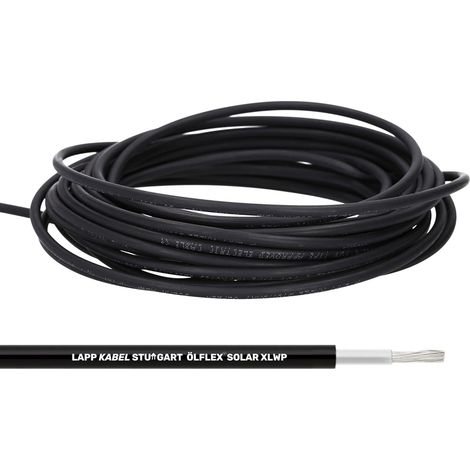 10 Meter Lapp 1023602 ÖLFLEX SOLAR XLWP 1x6 WH/BK I Kabel für Solartechnik I Solarleitung für Außenbereich I UV-resistent I Halogenfrei I Robust I Wasserdicht I erdverlgebar (1/5)