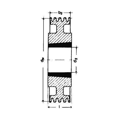 Puleggia per cinghia trapezoidale 4 gole B o SPB diametro 322 mm per bussola taperlock 3535 UNIVERSALE 315B4TL