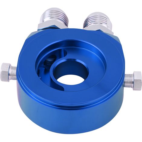 Sandwichplattenadapter für M20 x 1,5 Ölfilter, blauer Ölkühler-Kit mit 1/8 NPT-Gewinde (1/5)
