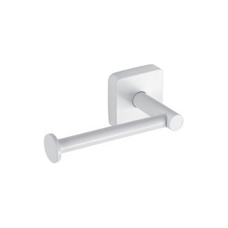 Portarotolo singolo con barra laterale a muro in acciaio inox bianco opaco  CLODE-B kamalu