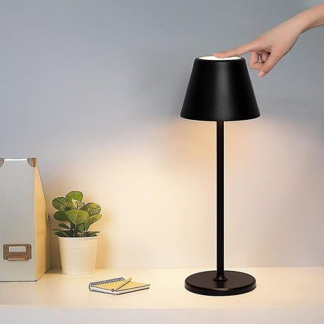 Tischlampe Kabellos Gr4tec Led Tischlampe Akku Dimmbar Touch Switch & Aufladbar Usb-c Aluminium Tischlampen Schwarz 3w 3000k Warmwei Ip44 Wasserdic (1/5)