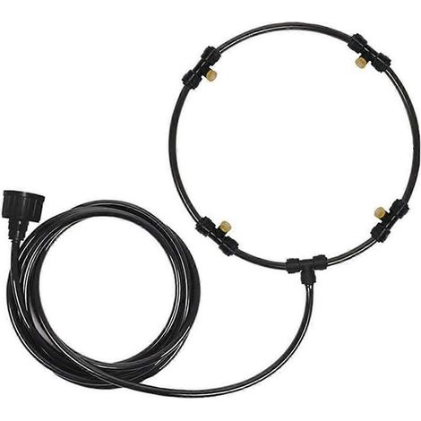 Anneau De Refroidissement - Kit Brumisateur Pour Ventilateur Exterieur - Compatible Robinet Jardin - 4 9 M Tuyau - Noir (1/4)