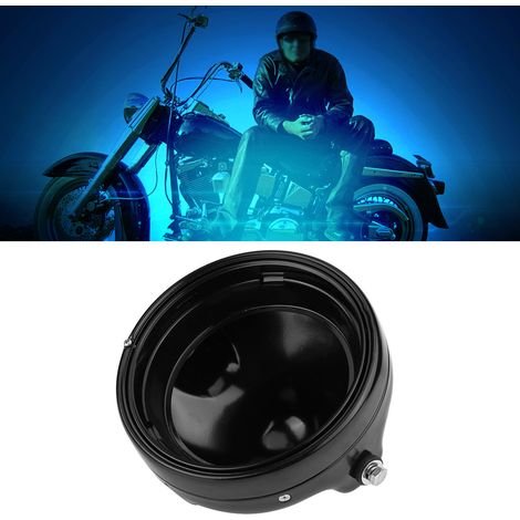 Boîtier coque phare moto rond 7 pouces H4 adaptable (1/5)