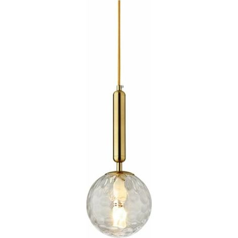 Lustre nordique en verre transparent, boule de verre, plafonnier à une tête, suspension pour grenier, chambre, restaurant, effet vague d'eau. (1/5)