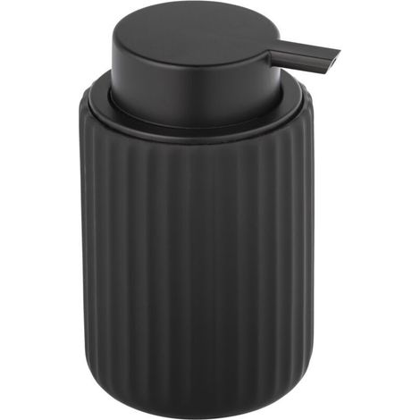 Dispenser di sapone liquido in ceramica nera opaca soft-touch – 300 ml – design elegante per bagno e cucina