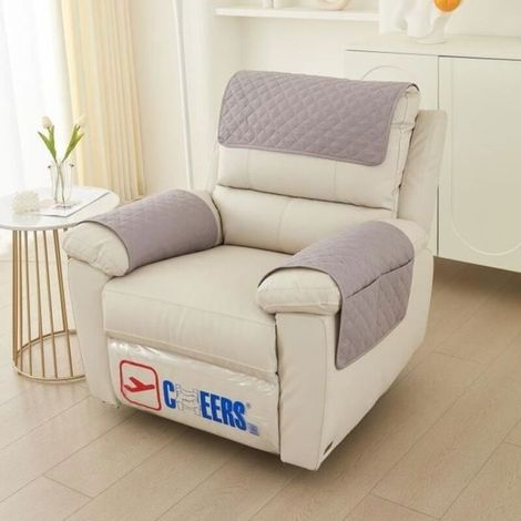 Housse de Fauteuil 1 Place Canapé Appuie-Tête Réversible Protégé Canape Couvre Canapé avec AccoudoirsProtege Canape Impermeable (1/3)