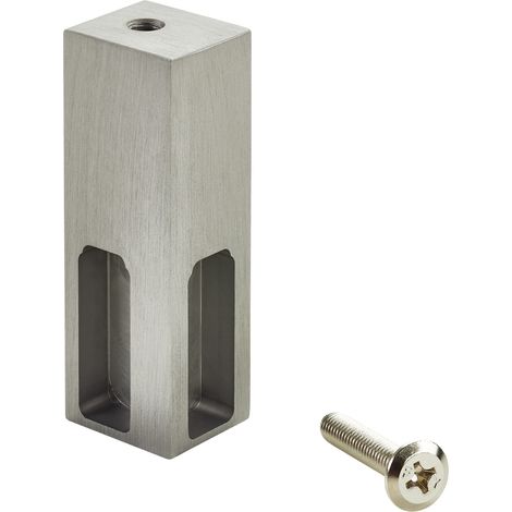 SOTECH Designer Schrankrohr NANO Alu Kleiderstange & optionales Zubehör - Ecklager Unterbaumontage, 75x22x26 mm, Edelstahloptik