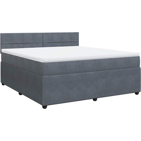 Maison Exclusive - Boxspringbett mit Matratze Dunkelgrau 180x200