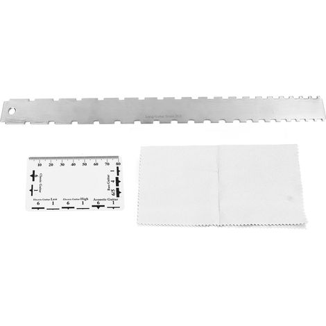 Lot de règles pour guitare en acier inoxydable haute précision, réglette crantée pour manche, jauge d'action des cordes, ensemble complet (1/5)
