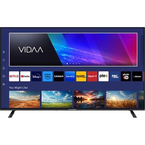 Schneider – Téléviseur LED 55 pouces UHD 4K – Rétroéclairage Direct LED – Compatible HDR – Smart TV avec Vidaa – Dolby intégré (1/5)
