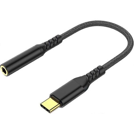 Adaptateur pour écouteurs avec prise jack USB-C et jack 3,5 mm, compatible avec les appareils Huawei. (1/5)